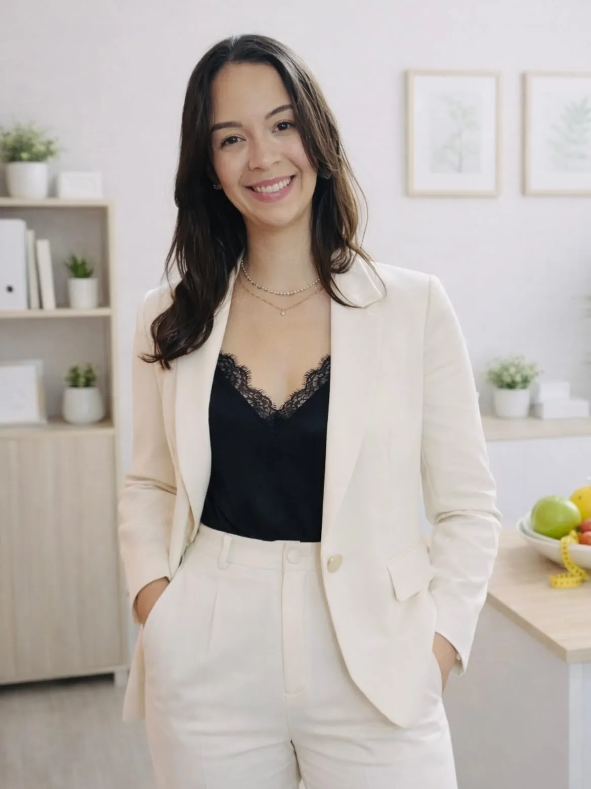 Larissa Almeida, nutricionista, no consultório
